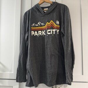 Prairie Mountain Park City Utah Hoodie Lightweight Gorpcore Outdoor Size Large
